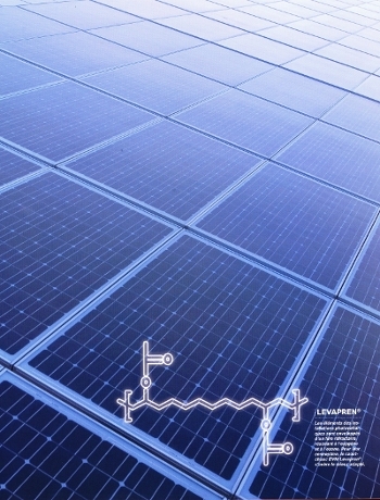droits : Lanxess Fig. 6 : Le caoutchouc Levapren enveloppant les installations photovoltaïques d'un film réfractaire, résistant à l'oxygène et à l'ozone.