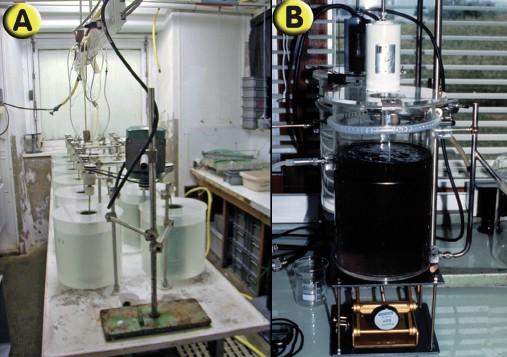(a) Montage du test de toxicité utilisé en France ; (b) Montage du test d’efficacité utilisé en France.