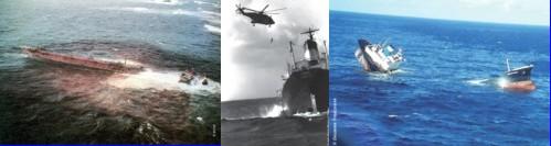 Les marées noires, des catastrophes écologiques… (a) L’Amoco Cadiz : ce « super tanker » qui transportait 240 000 tonnes de pétrole a fait naufrage au large des côtes bretonnes en mars 1978, provoquant une marée noire considérée aujourd’hui comme l’une des pires catastrophes écologiques de l’histoire ; (b) L’Erika : naufrage en décembre 1999 qui a pollué une large partie de la côte Atlantique française. Il transportait 37 000 tonnes de fuel lourd ; (c) Le Prestige : en novembre 2002, ce pétrolier s’est brisé en deux, à proximité des côtes de la Galice, au nord-ouest de l’Espagne. Sa cargaison, 77 000 tonnes de fuel lourd.