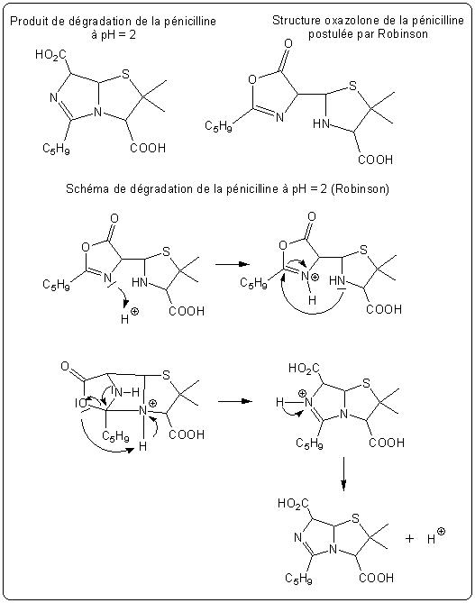 Raisonnement de Robinson pour justifier la structure oxazolone.