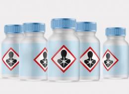 Flacons de produits CMR