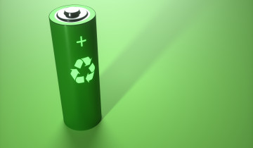 Visuel illustrant le recyclage d'une batterie