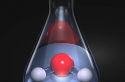 Molécule d'eau dans un erlenmeyer