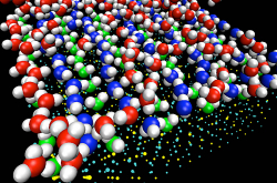 Simulation de la dynamique des molécules d'eau à la surface d'un catalyseur