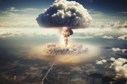 Représentation d'une explosion de bombe nucléaire