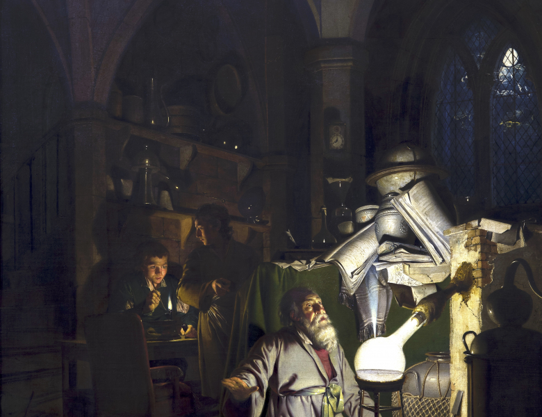 Joseph Wright of Derby: The Alchemist Discovering Phosphorus 